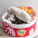 Panier Pour Chat Douillet En Forme De Grotte - 60x45x35 Cm, Flanelle, Lavable, Fermé Pour L'hiver - 6