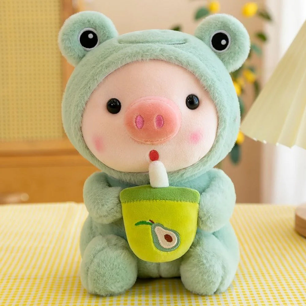 Peluche Cochon Bubble Tea Kawaii