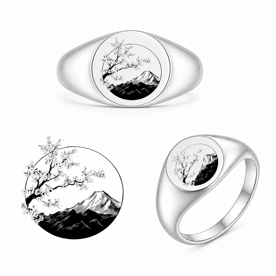 Gravierter Japan-Ring Haru