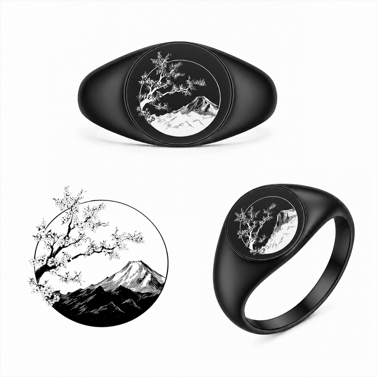 Gravierter Japan-Ring Haru