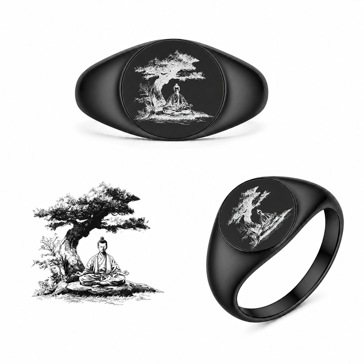 Gravierter Japan-Ring Satori