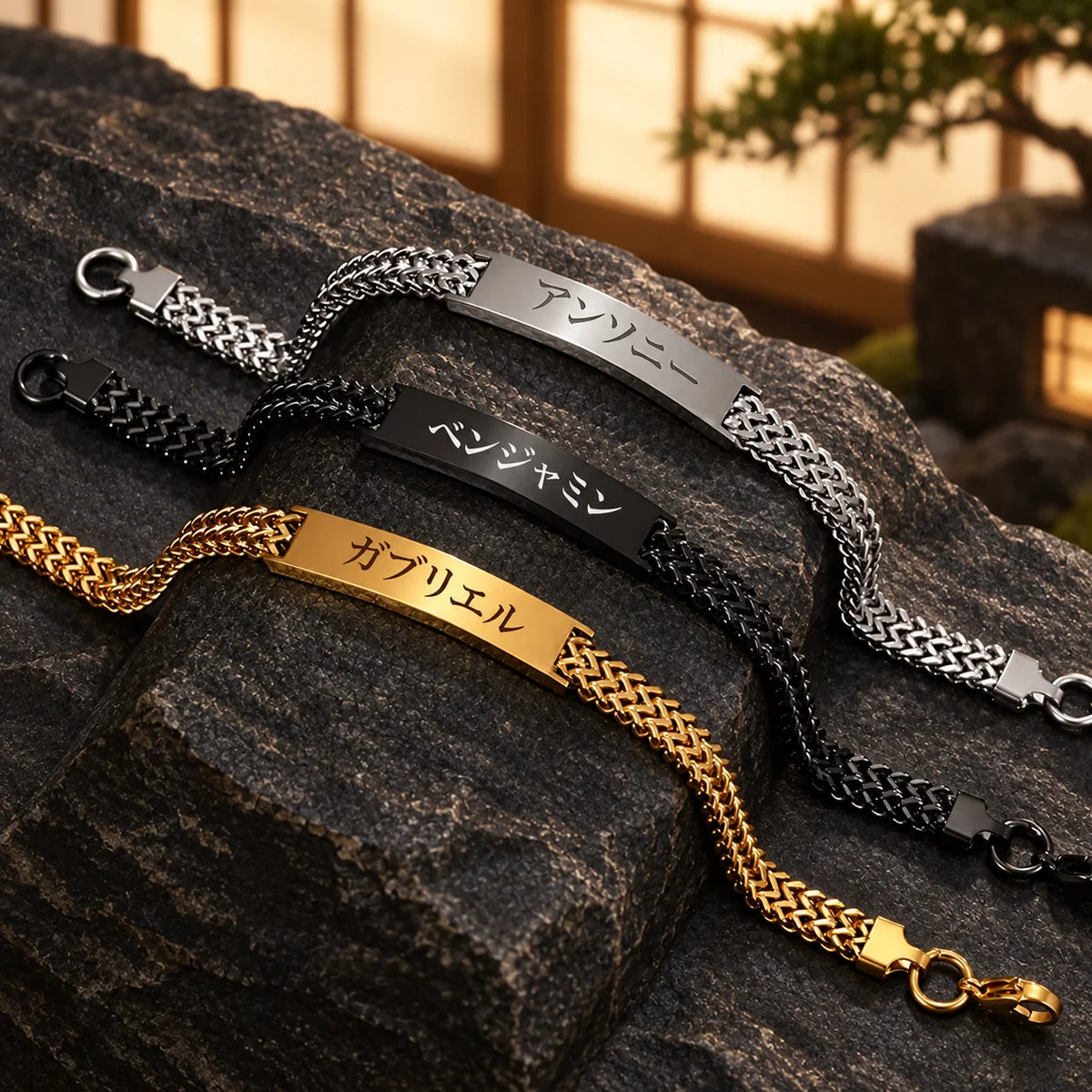 Japanisches Gravurarmband Herren