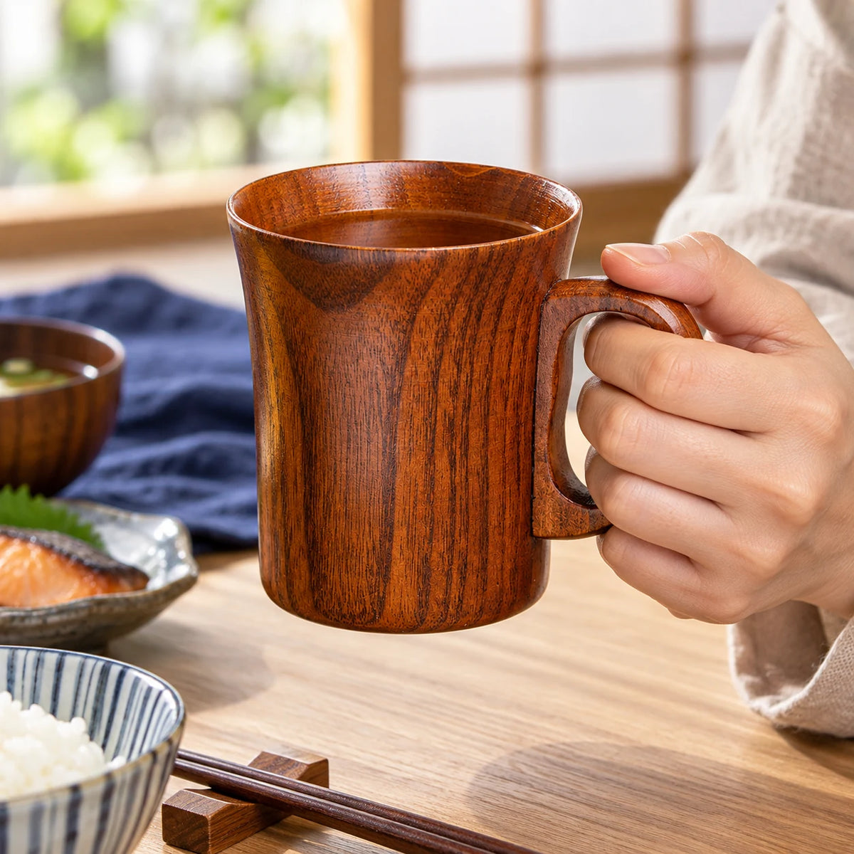 Mug Japonais en Bois Natsume – Jujubier, 250 ml